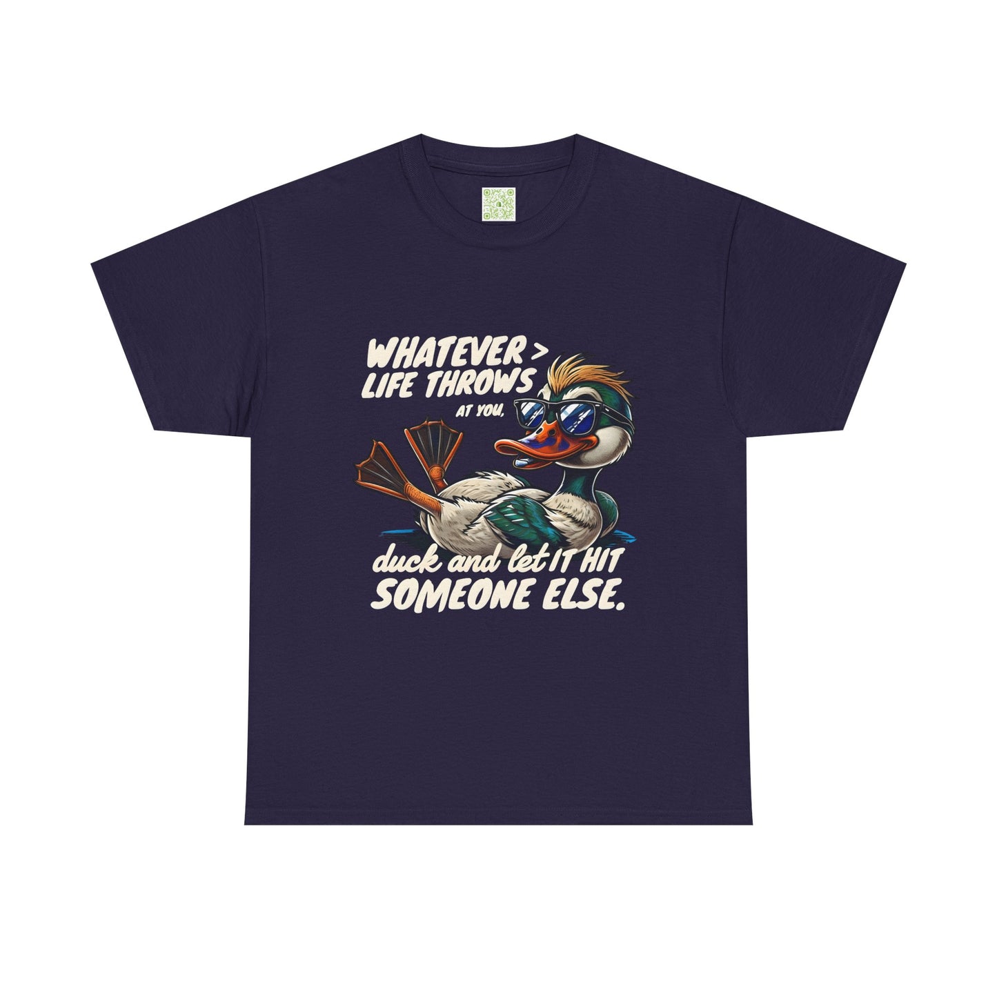 Funny Duck Quote T-Shirt, Unisex Heavy Cotton Tee, Quack Up Through Lifes Challenges