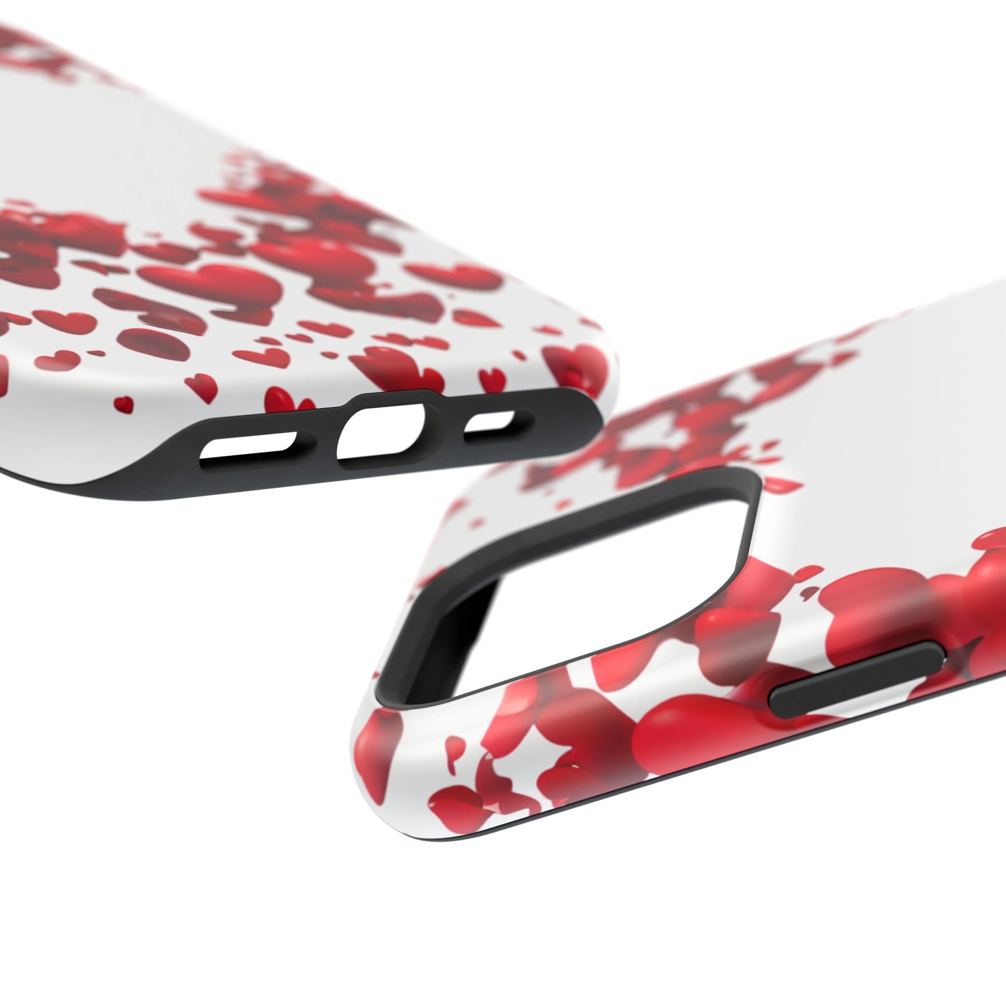 Heart-Shaped Heart Motif Magnetic Tough iPhone Case, Love Themed Phone Cover, Valentine's Day Gift,  Romantic Phone Case