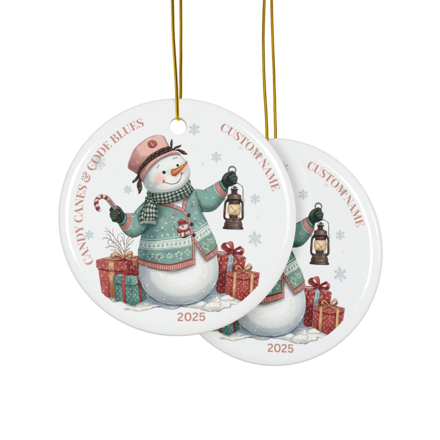 Personalized Nurse Snowman Ornament 2025, Nursing Ornament, RN Gift, Nurse Christmas Keepsake, Future Nurse Graduation Gift