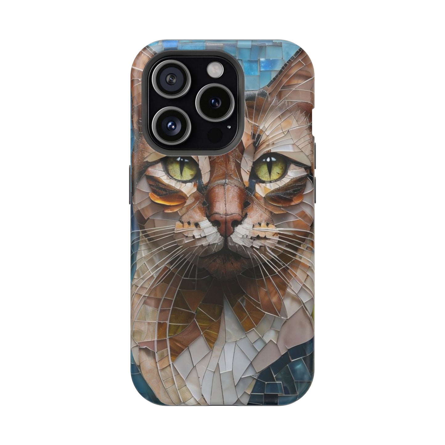 Crazy Cat Lady iPhone Case, Stained Glass Cat, Mosaic Cat Face, Pet Phone Case, iPhone Cat Case, Cat Gift