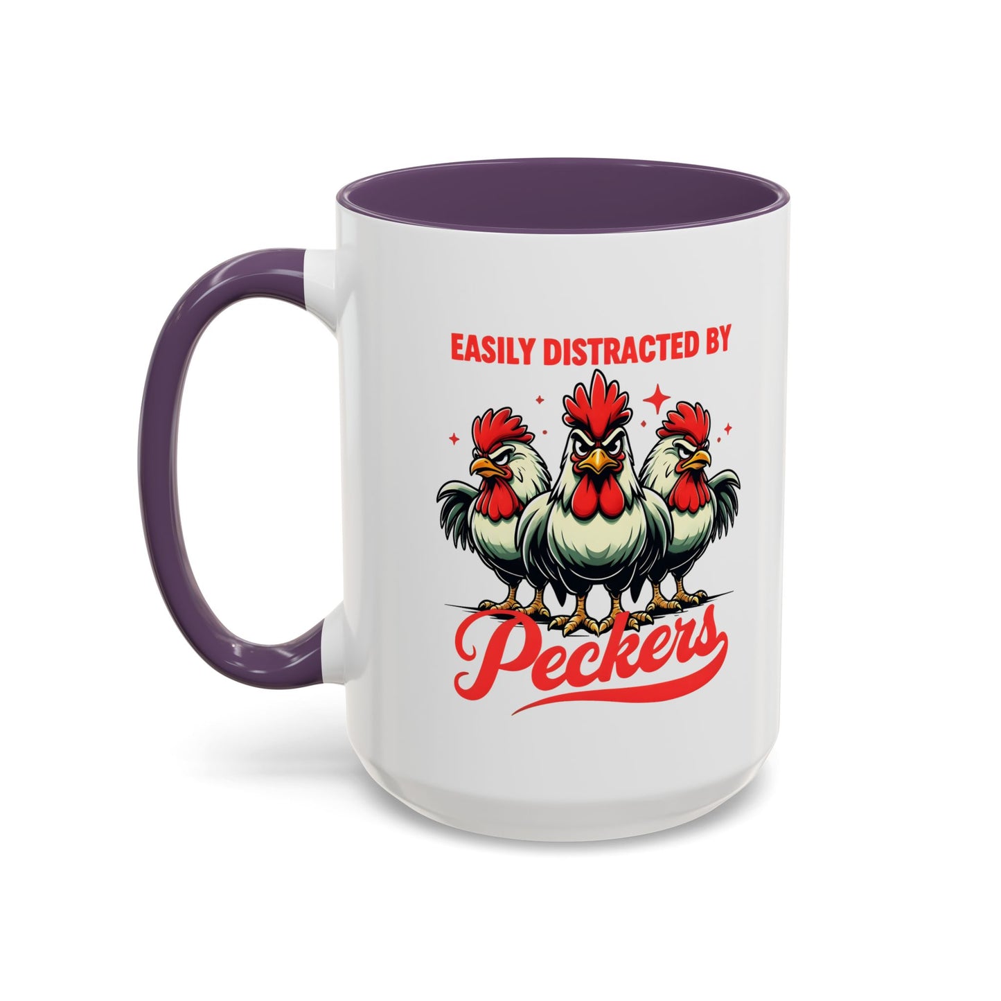 Easily Distracted by Peckers Coffee Mug, Inappropriate Gift, Naughty Valentines, Dark Humor Gift, Offensive Mug, Silly Mug