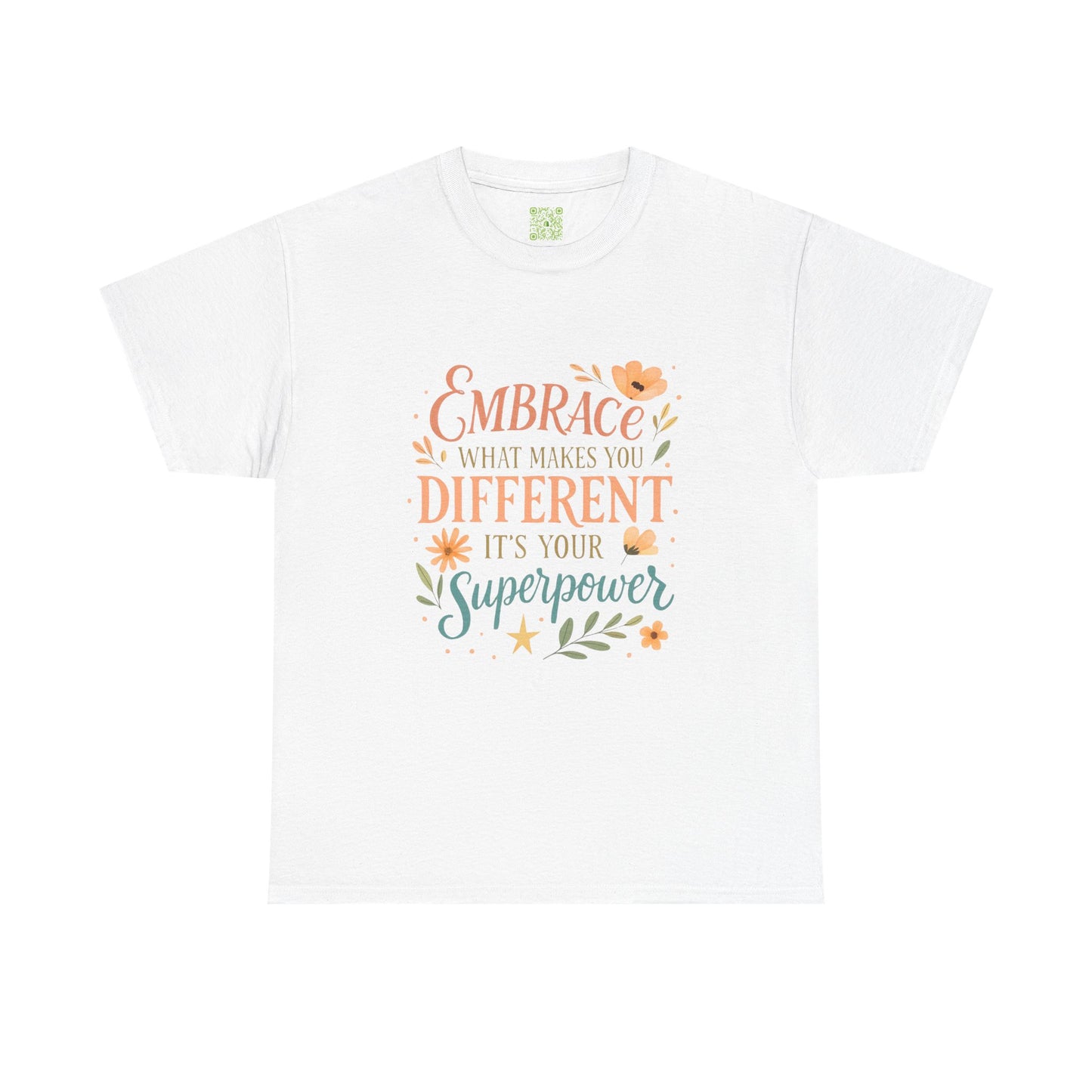 Type 4 Embrace What Makes you Different its your Superpower Tee, Unisex Cotton Shirt for Self-Expression, Gift for Kids, Unique Style Tee