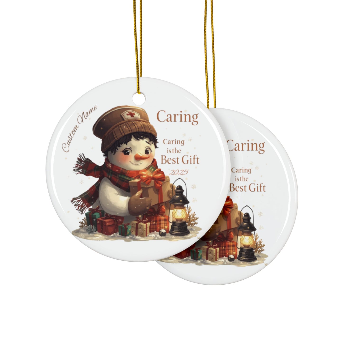 Personalized Nurse Ornament 2025, Cute Snowman Nursing Ornament