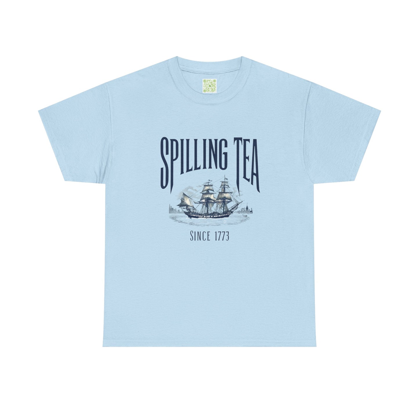 Spilling Tea Unisex Heavy Cotton Tee, Boston Tea Party Since 1773, Funny Patriot Shirt, History Gifts, Patriotic Shirt