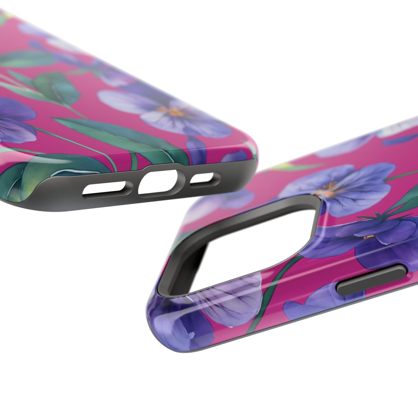 African Violet Floral Magnetic Tough Case, Summer Iphone Case, Wildflower Case, Flower Phone Cover, Stylish Phone Case