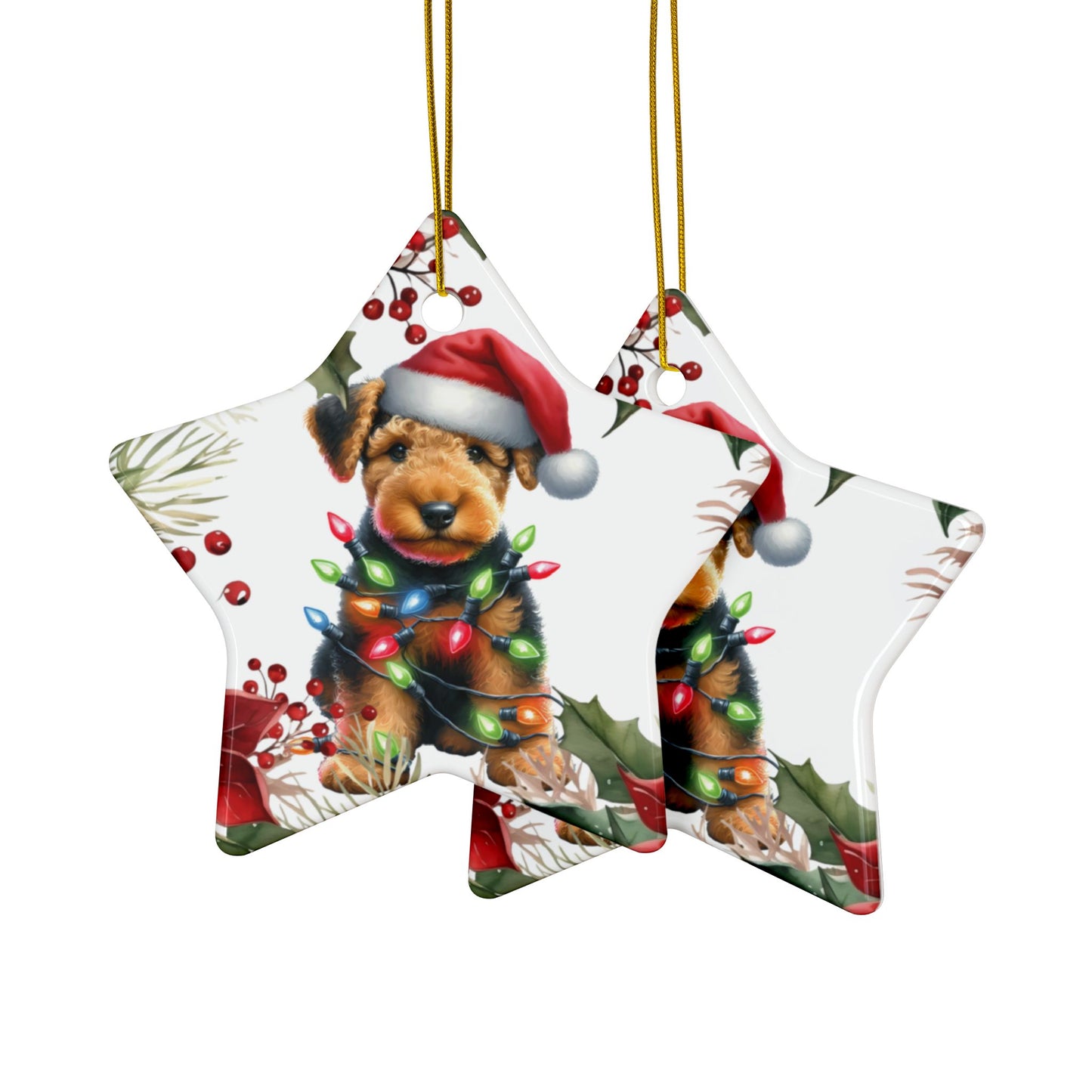 Airedale Terrier Holiday Ornament, Airdale Gift, Pet Lover Gift