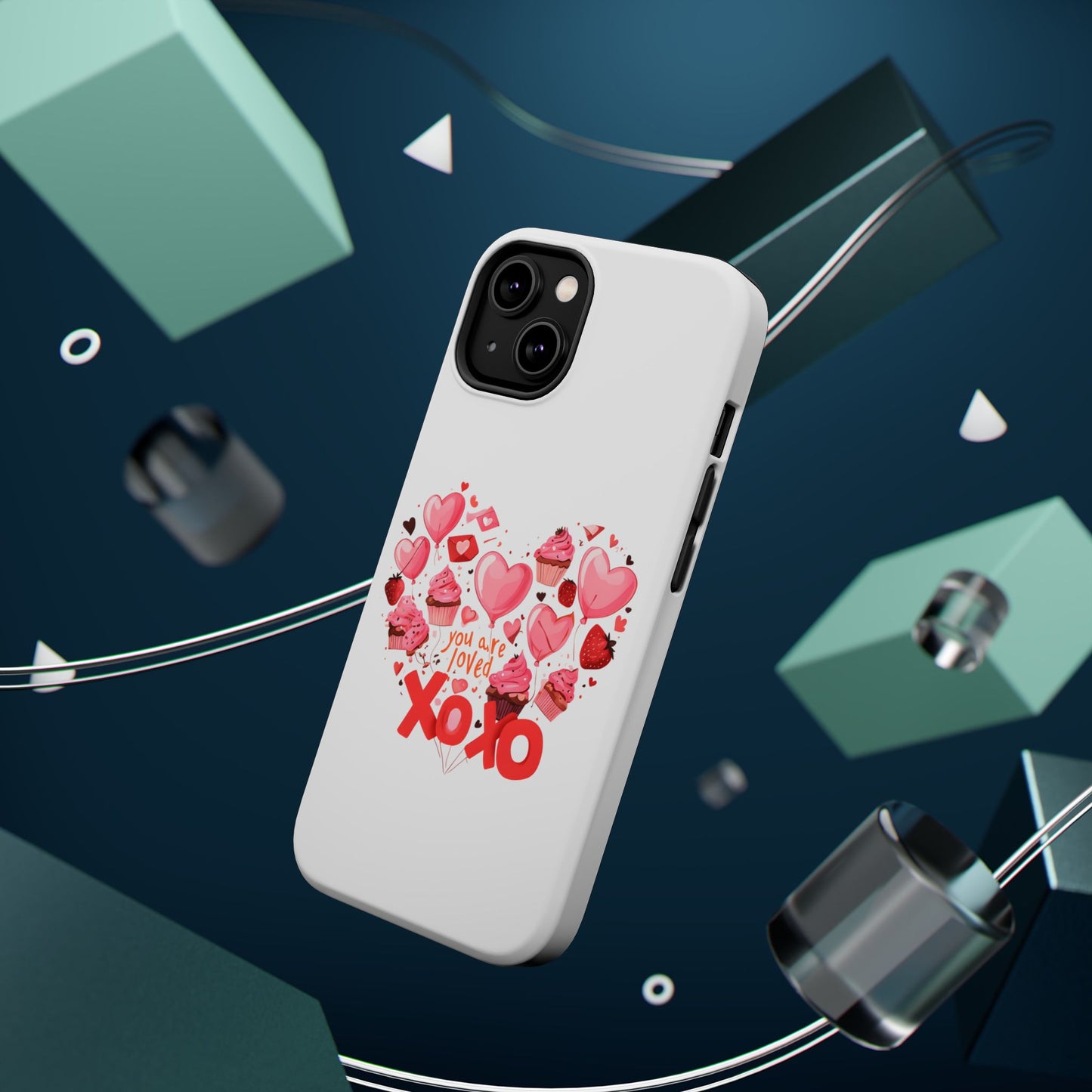 Valentine's Day Magnetic Tough Cases, Cute Phone Cover, Gift for Her, Love Heart Design, Personalizable Tech Accessory