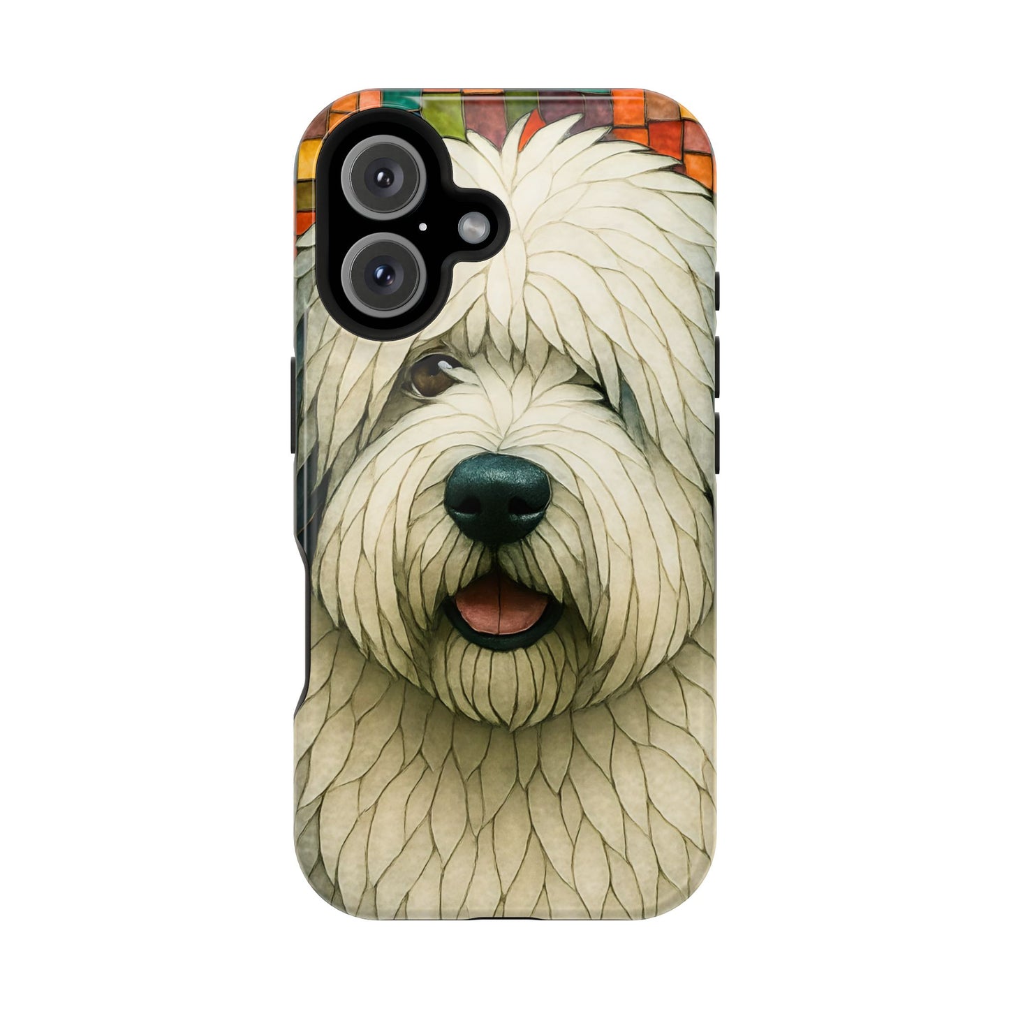 Old English Sheepdog Mosaic Phone Case, English Sheepdog iPhone Case, Dog Phone Case, Dog Lover Gift, Cute Dog Cover