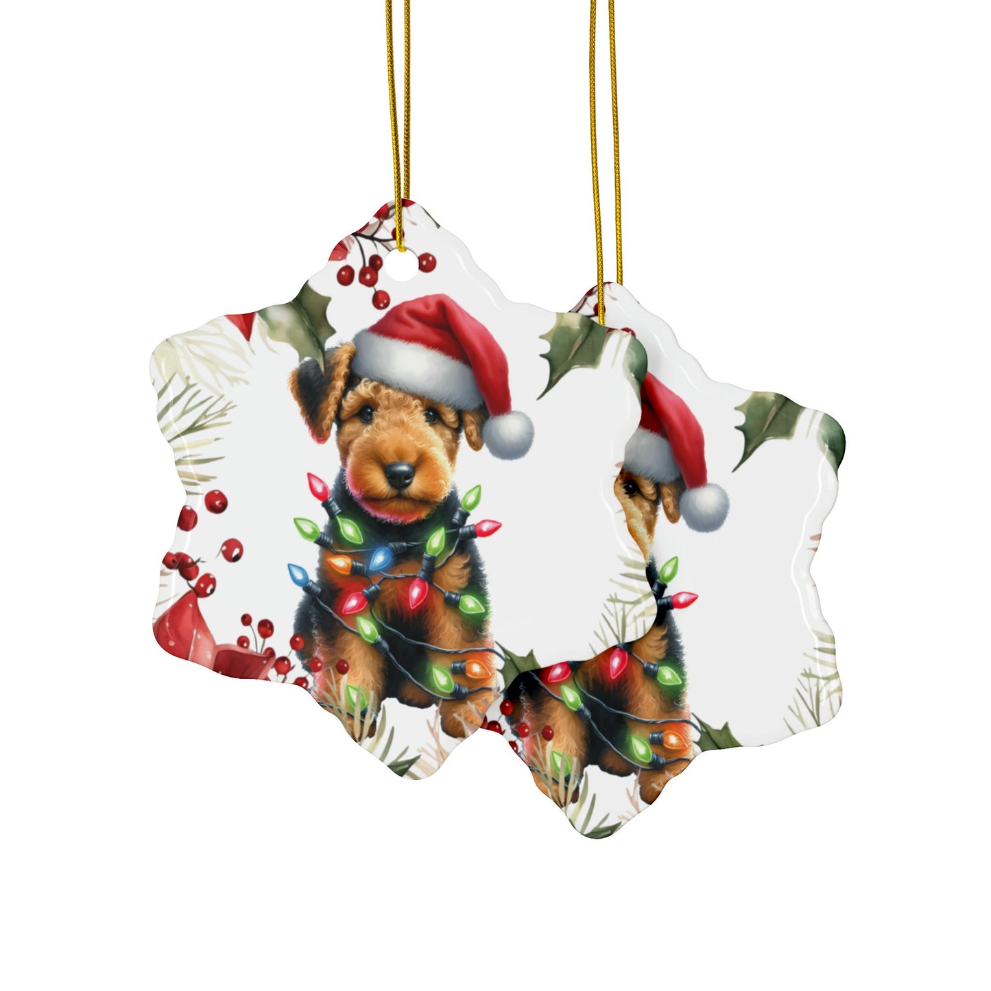 Airedale Terrier Holiday Ornament, Airdale Gift, Pet Lover Gift