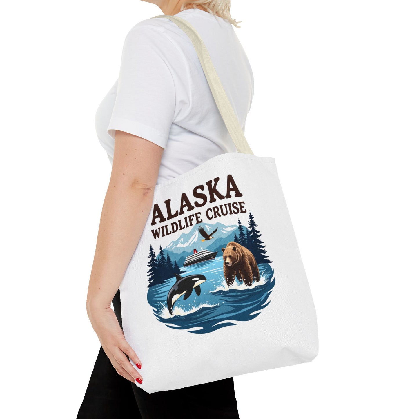 Alaska Wildlife Cruise Tote Bag, Adventure Lovers Gift, Cruise Squad 2025, Alaska Vacation Tote Bag, Alaskan Cruise Tote