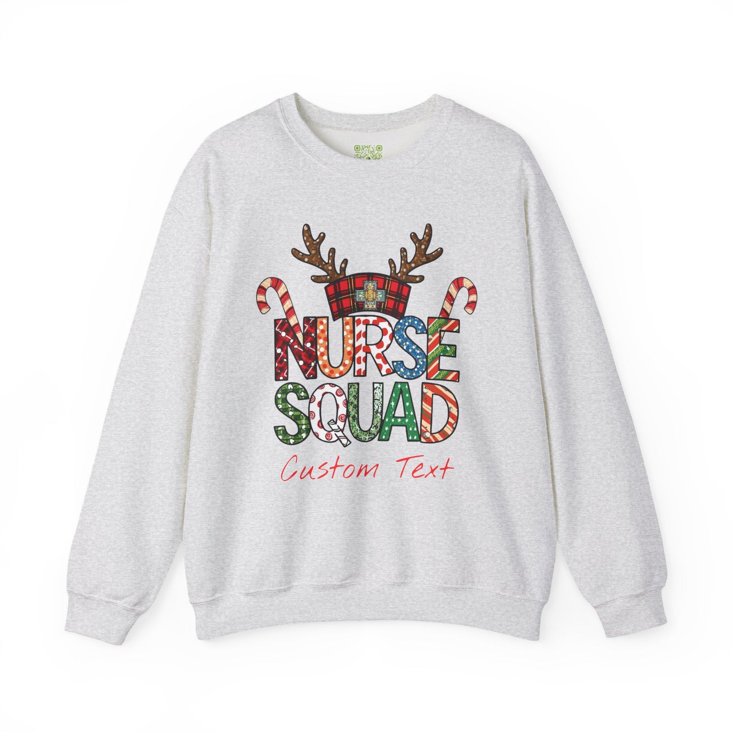 Christmas Nurse Squad Crewneck Sweatshirt – Custom Text Holiday Pullover