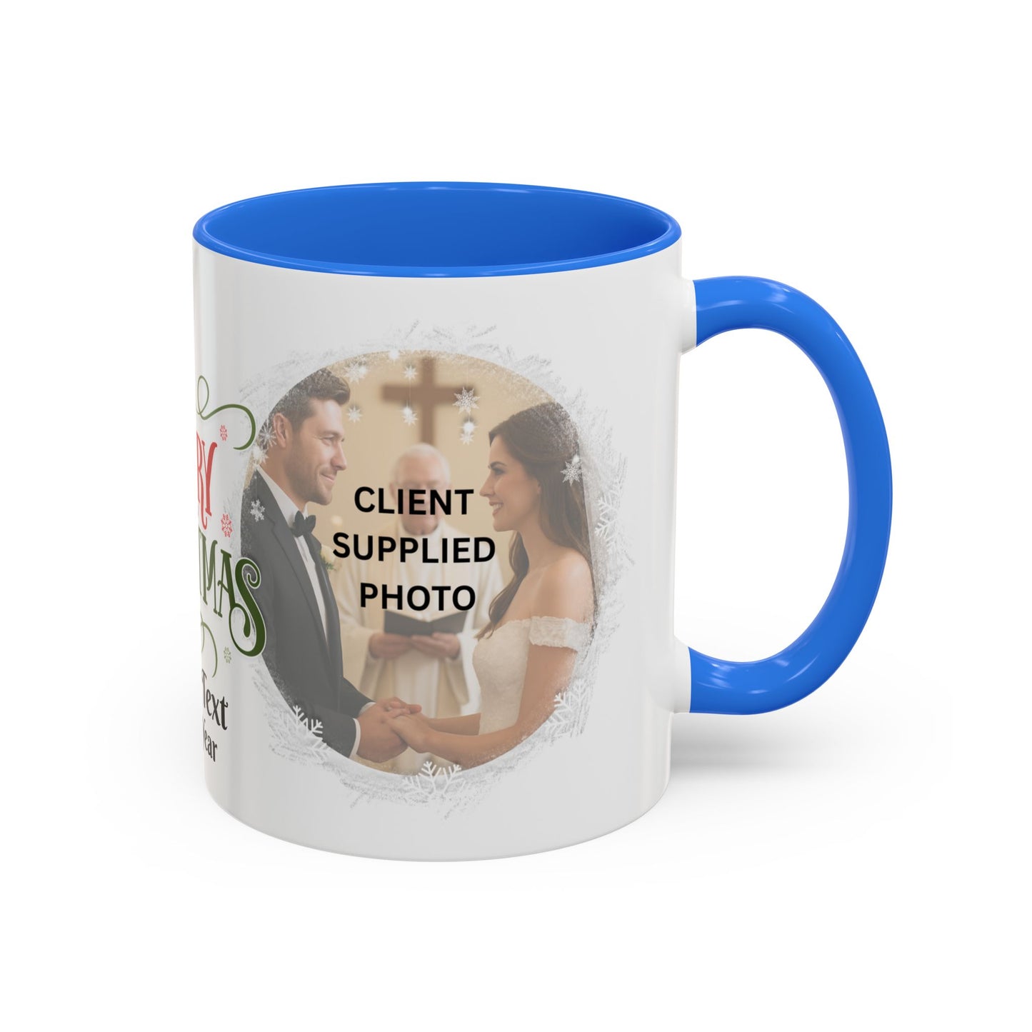 First Year Married Photo Mug with personalized photo of newlyweds, perfect gift for just married couples.