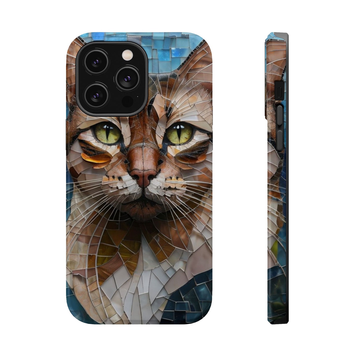 Crazy Cat Lady iPhone Case, Stained Glass Cat, Mosaic Cat Face, Pet Phone Case, iPhone Cat Case, Cat Gift