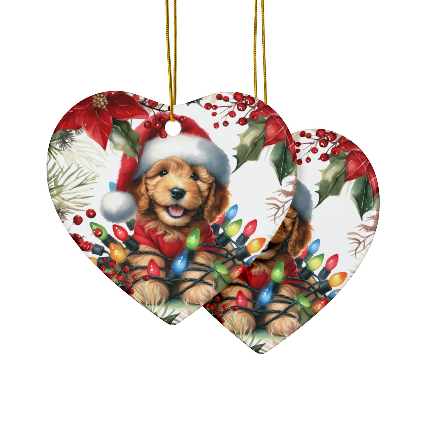 Doodle Holiday Ornaments, Golden Doodle Art, Goldendoodle Gift, Dog Owner Gift, Gift for Dog Lovers, Dog Decor
