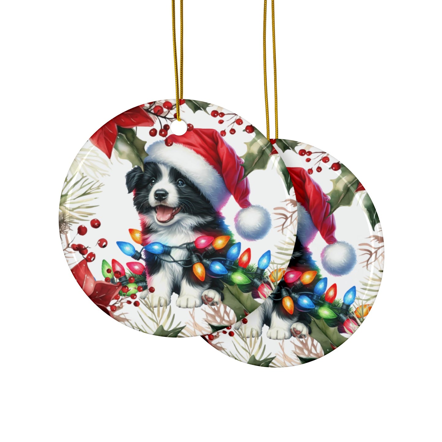 Border Collie Holiday Ornaments, Border Collie Christmas Decor, Collie Farm Dogs Gifts, Herding Dog Ornament