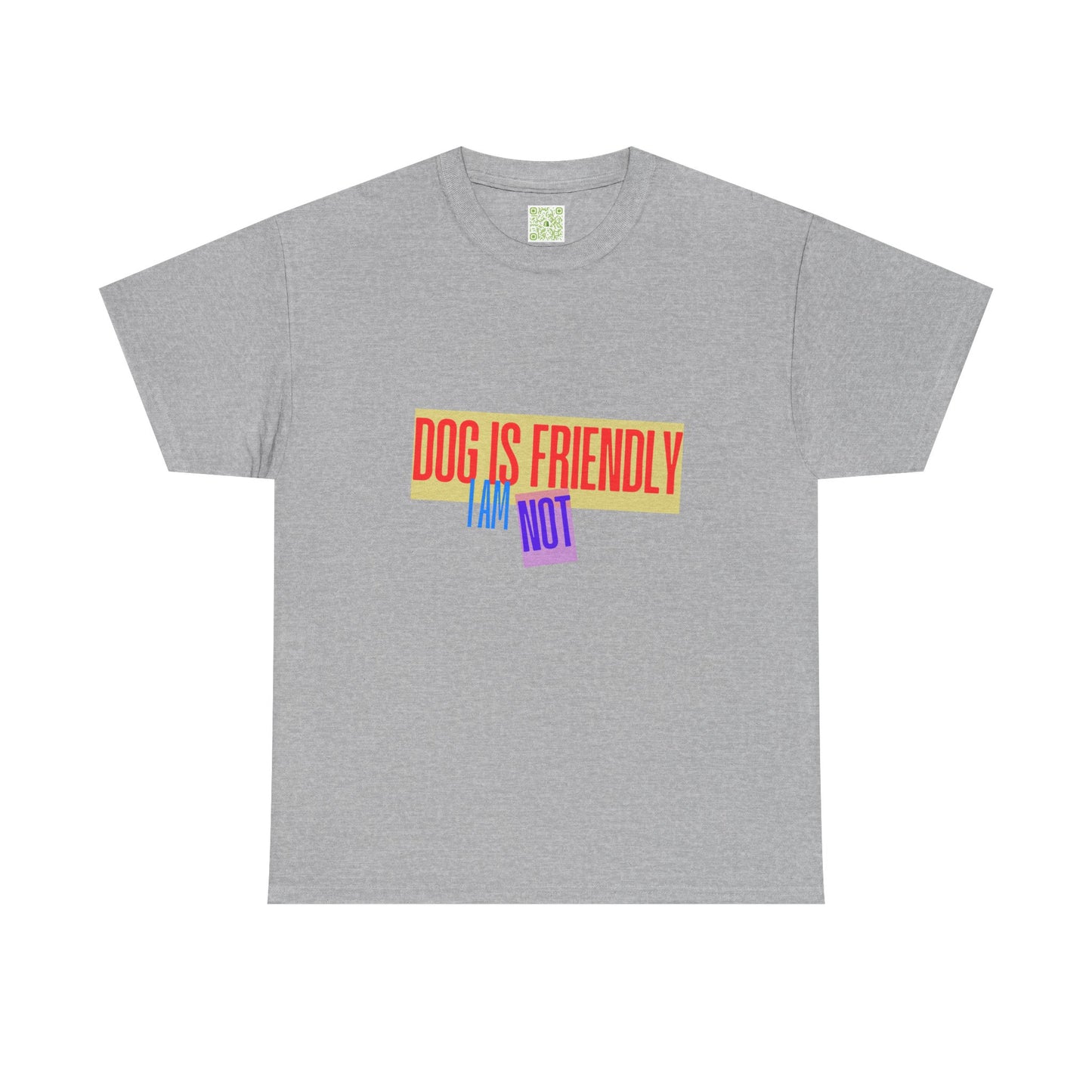 Funny Dog Lover Unisex Heavy Cotton Tee - 'Dog is Friendly, I Am Not'