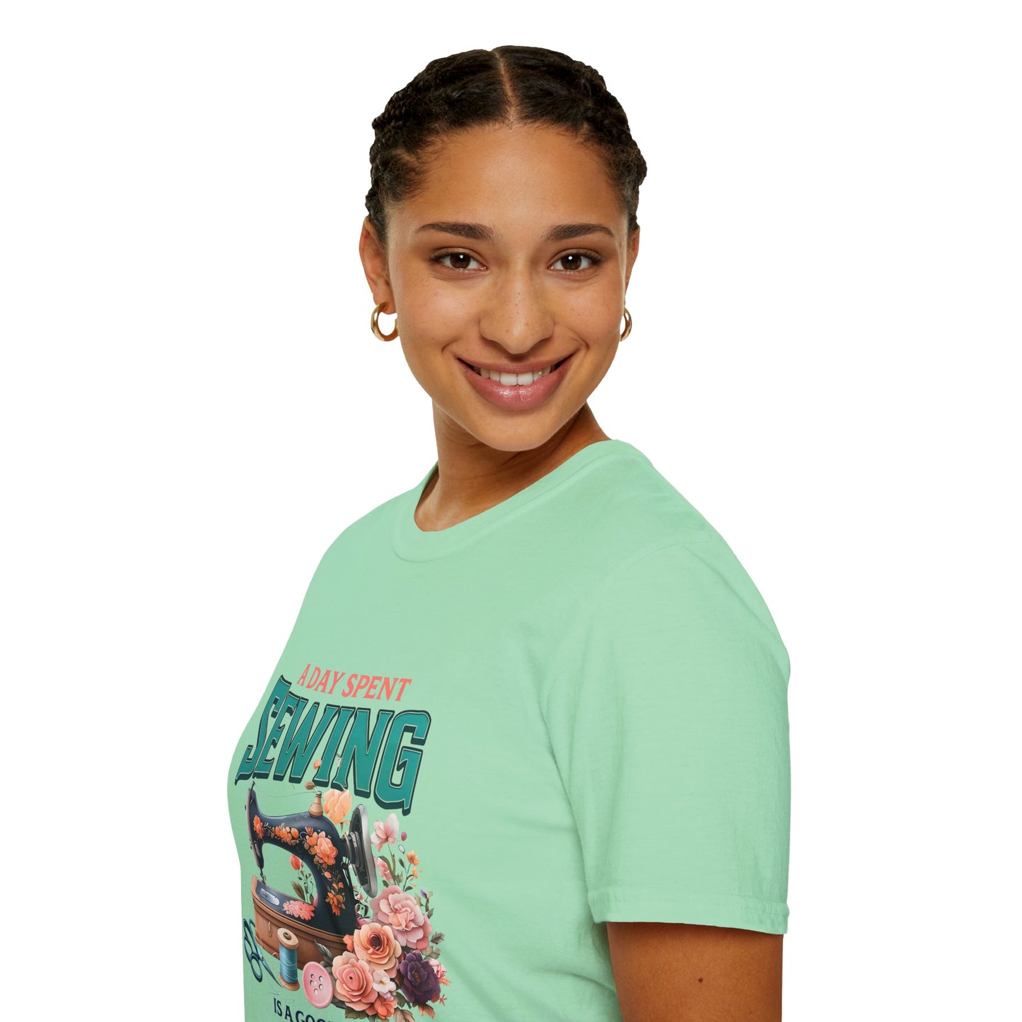 A Day Spent Sewing T-Shirt – Unisex Softstyle Tee for Sewing & Craft Lovers