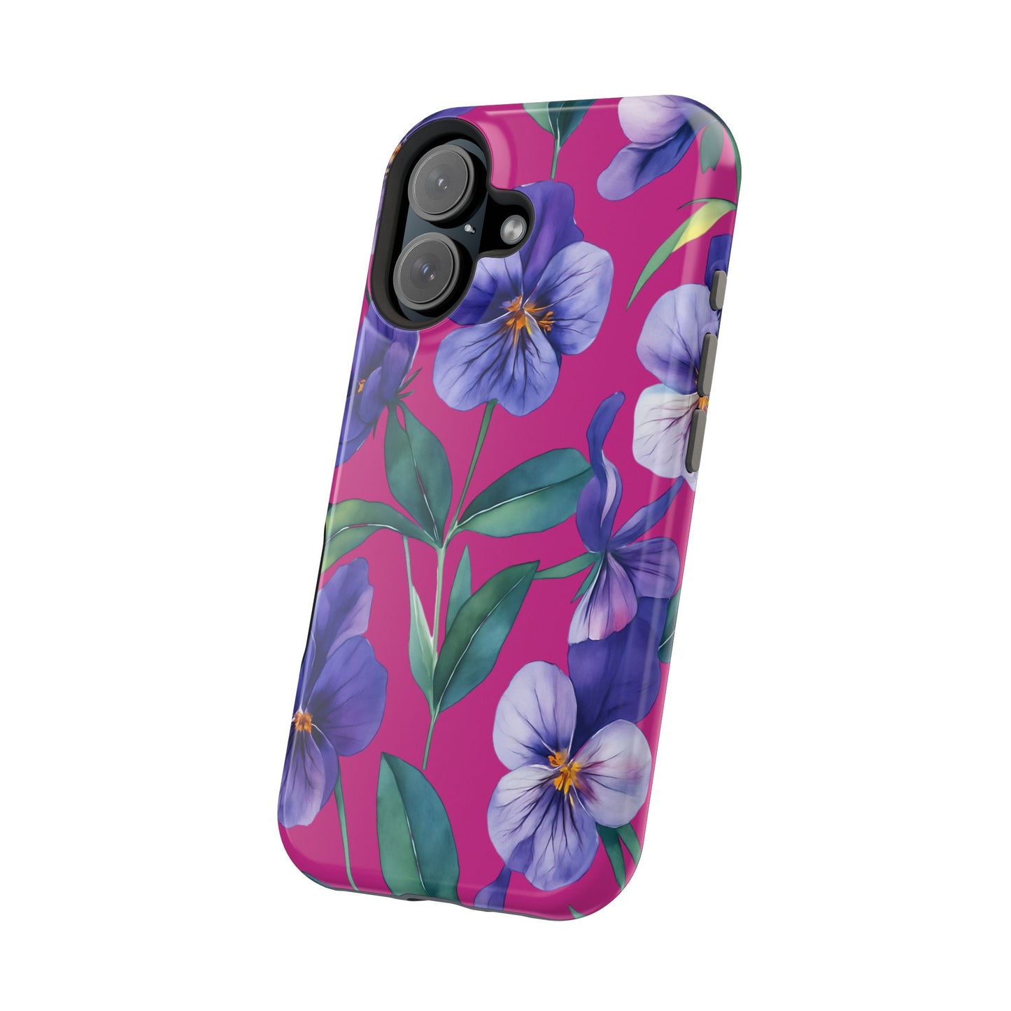 African Violet Floral Magnetic Tough Case, Summer Iphone Case, Wildflower Case, Flower Phone Cover, Stylish Phone Case