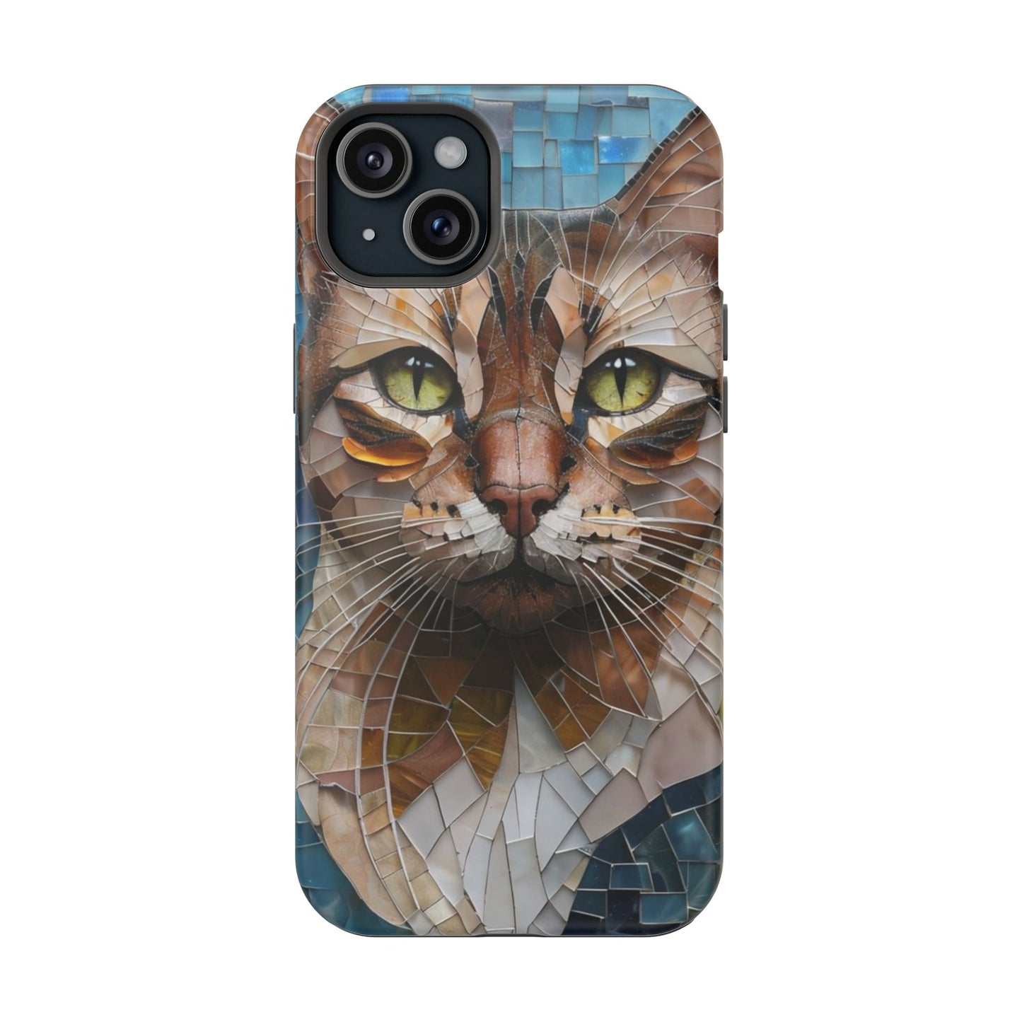 Crazy Cat Lady iPhone Case, Stained Glass Cat, Mosaic Cat Face, Pet Phone Case, iPhone Cat Case, Cat Gift