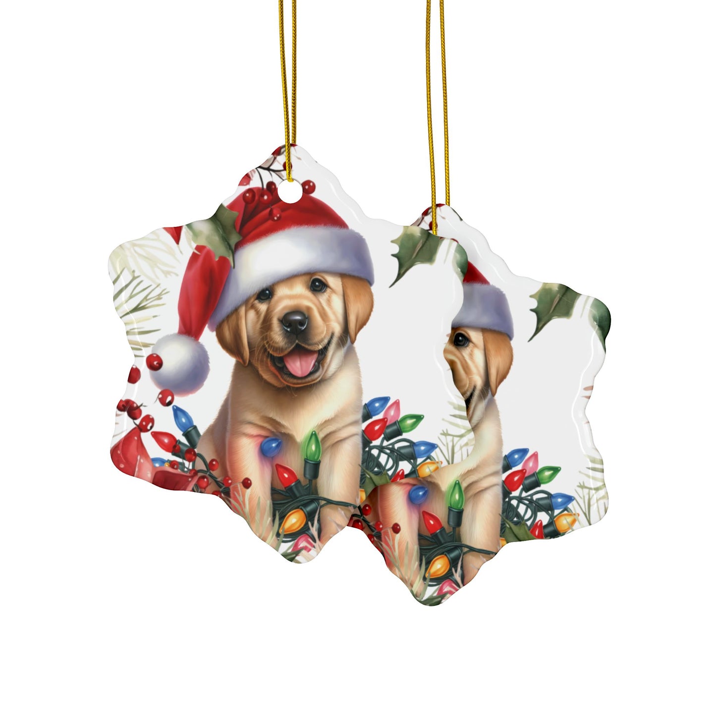 Personalized Labrador Ceramic Ornament, New Puppy Gift, Dog Ornament, Golden Labrador, Yellow Labrador, Labrador Gift