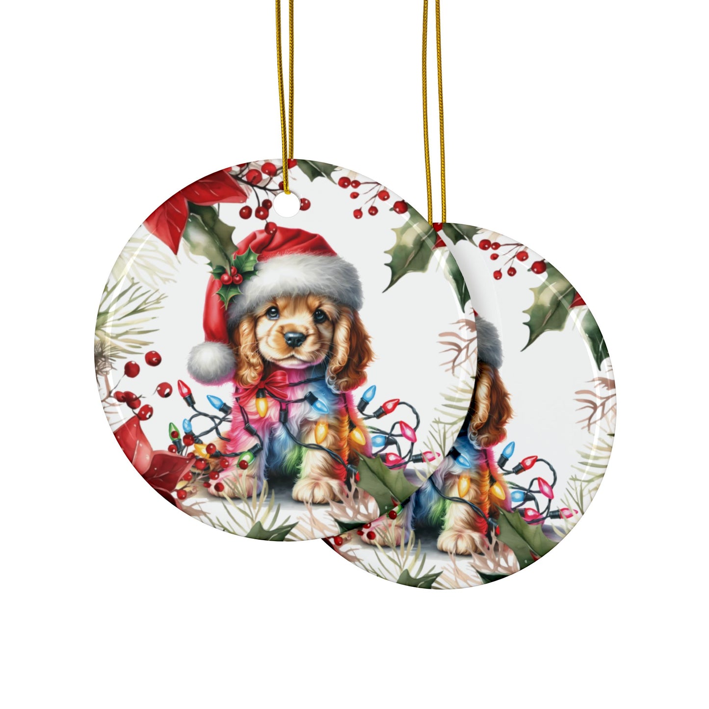 Cocker Spaniel Holiday Ornament, Custom Dog Ornament, Spaniel Ornament, Dog Lover Gift, Dog Mom, Christmas