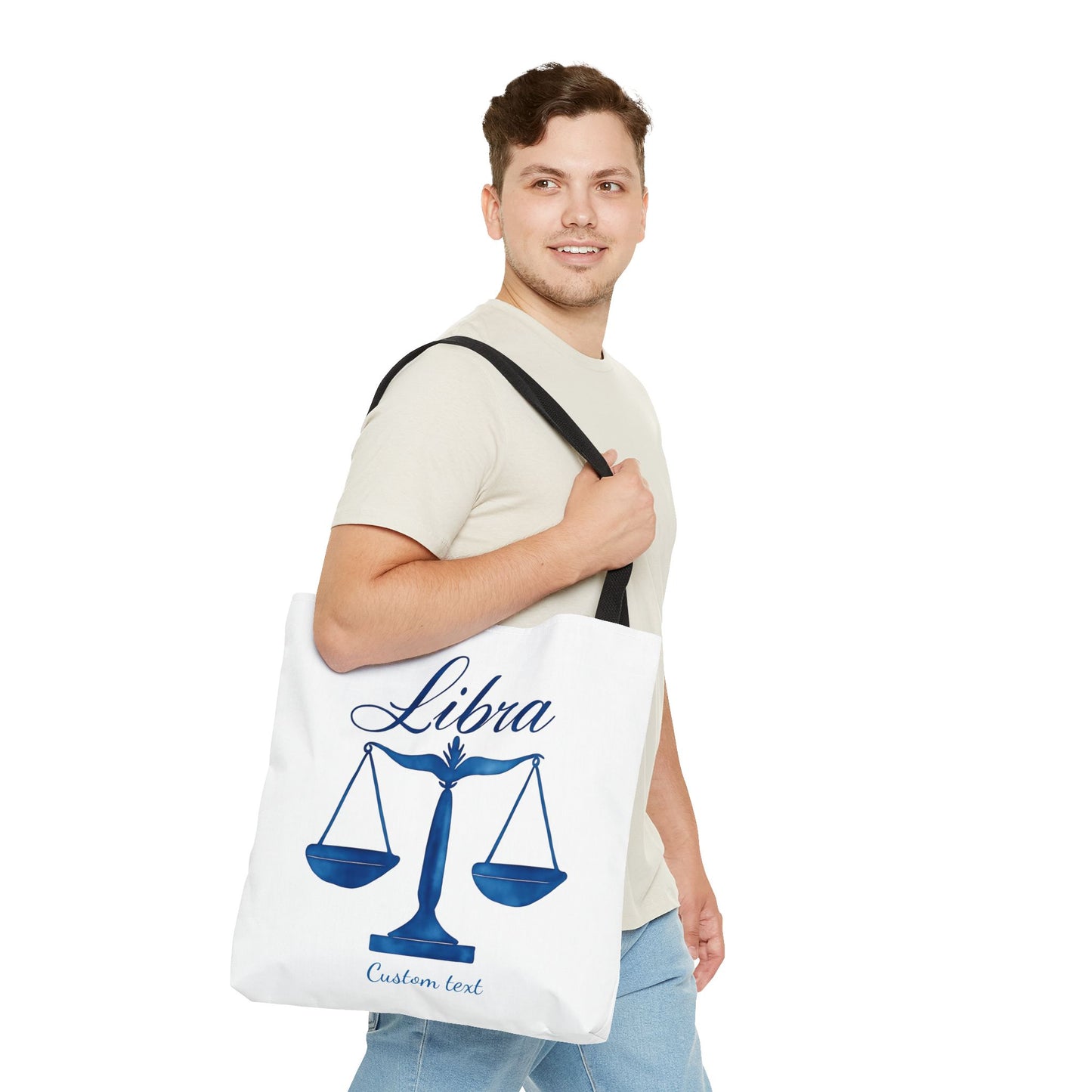 Libra Zodiac Personalized Tote Bag, Artistic Tote Bag, Astrology Lover Tote, Trendy Tote Bag, Unique Weekender Bag