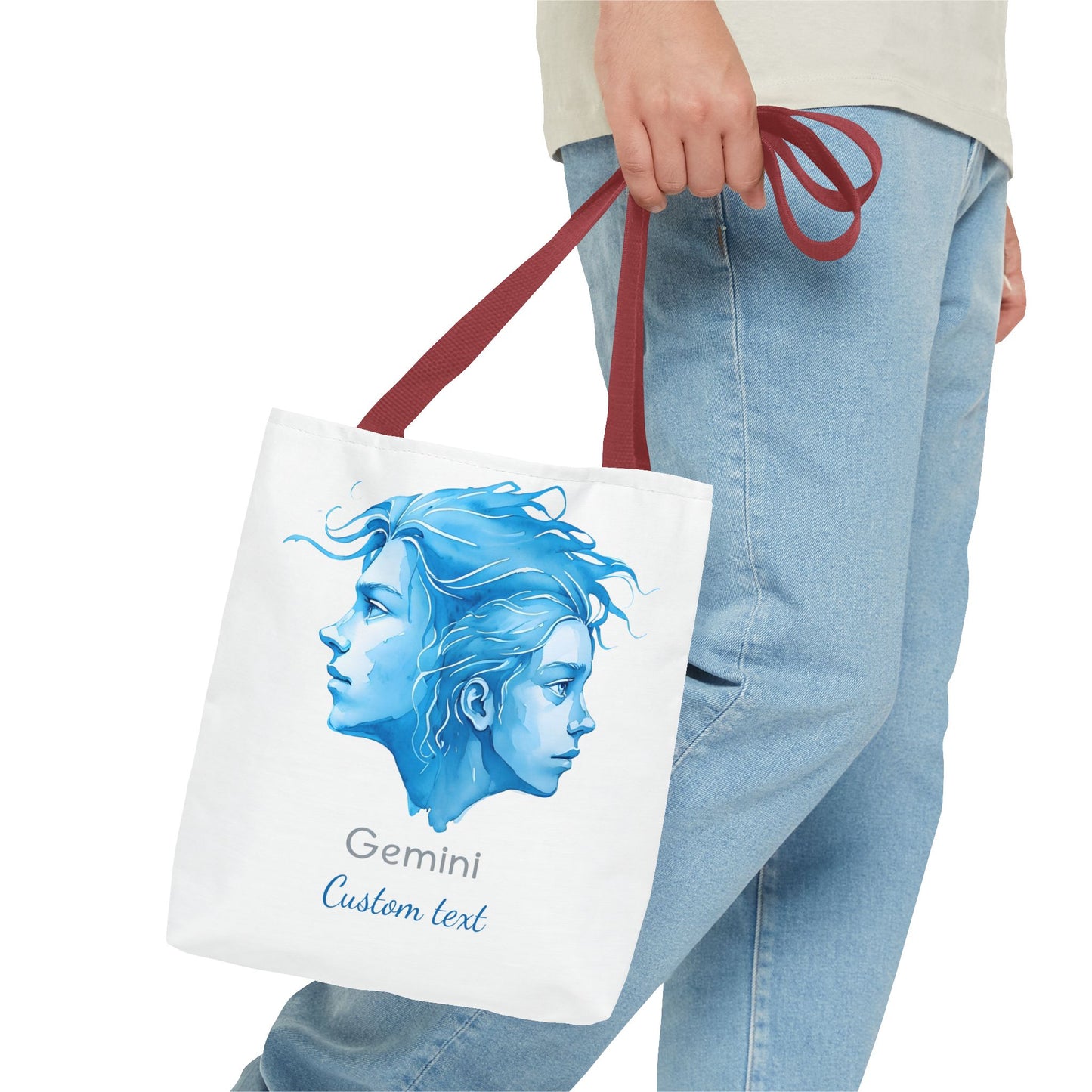 Gemini Zodiac Personalized Tote Bag, Astrology Lover Gift, Artistic Tote Bag, Gemini Birthday Gift, Trendy Tote