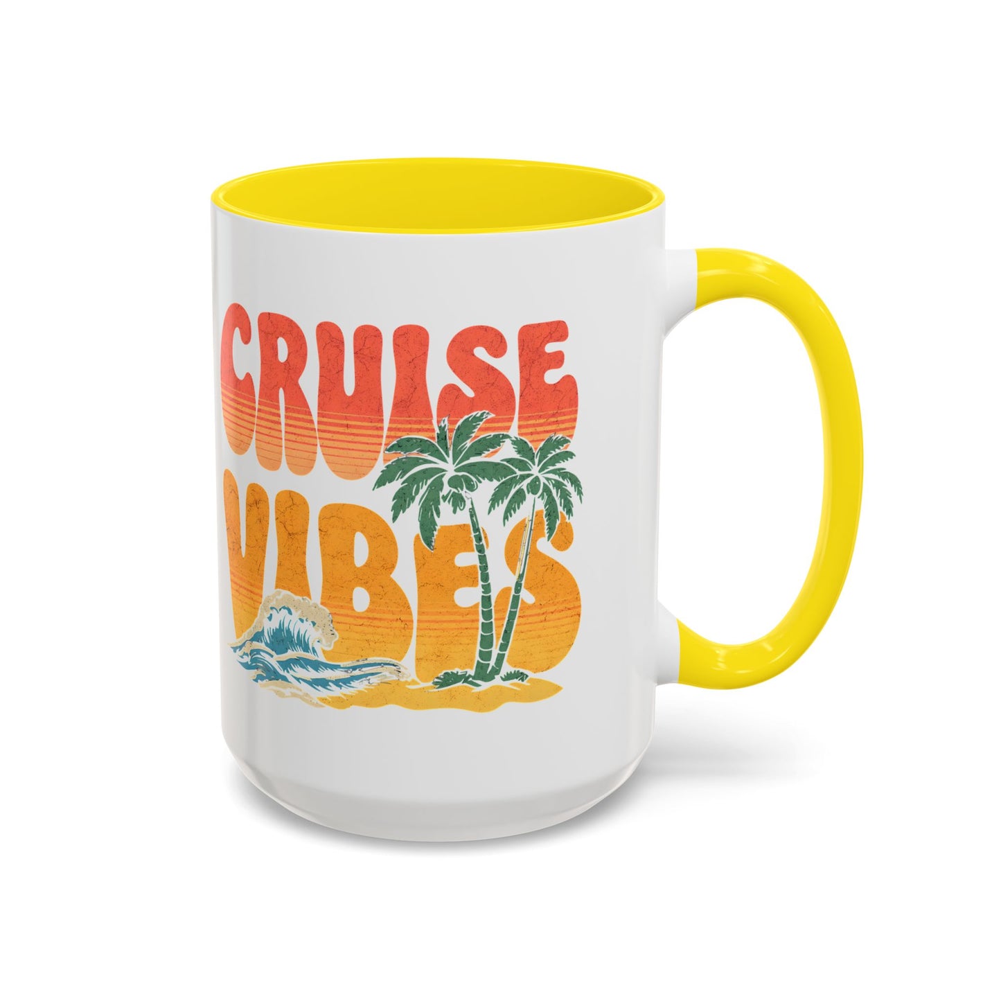 Cruise Vibes Accent Coffee Mug, Cruise Gifts, Royal Caribbean, Disney Cruise Line, Travel Mode, Birthday Cruise Mug