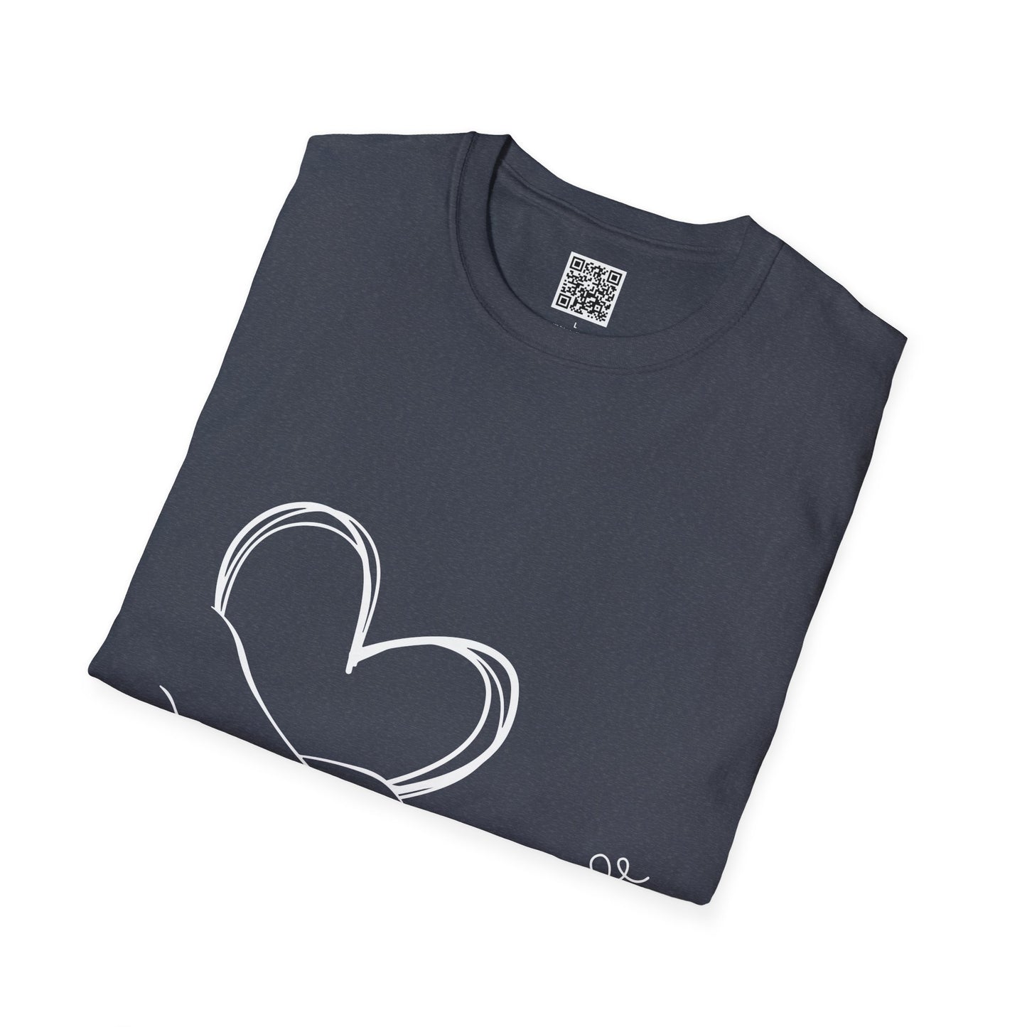 Paw in Hand Love Unisex Softstyle T-Shirt - Hand-Drawn Love Design