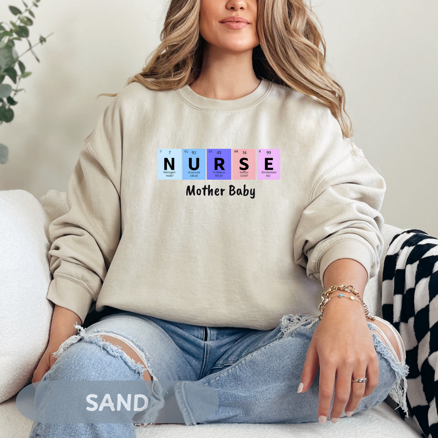 Postpartum Nurse Sweatshirt, Periodic Table Elements Sweater, RN Sweatshirt, Postpartum RN, Maternity Nurse Gift