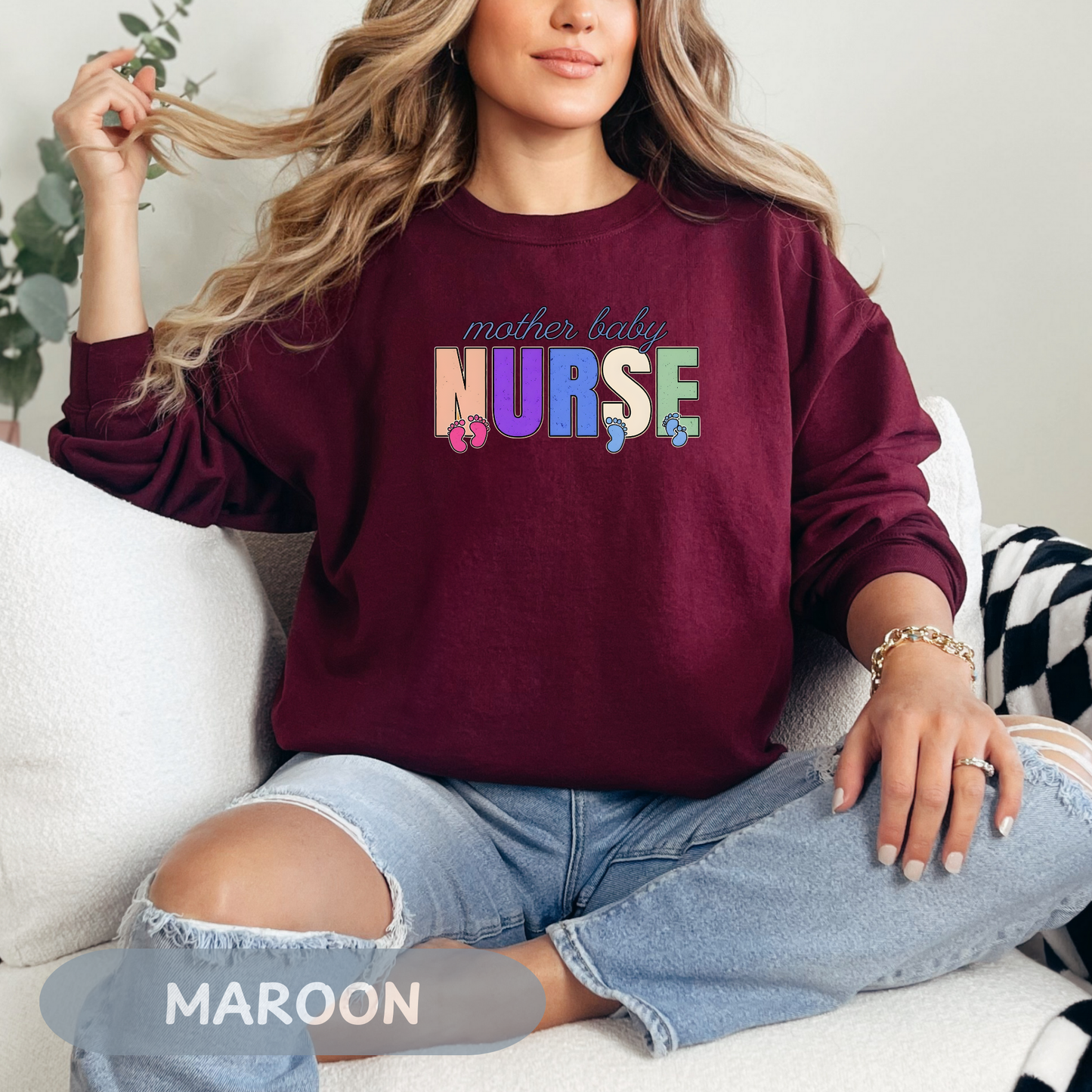 Postpartum Nurse Sweatshirt, Mother Baby Unit RN Top, MBU Crew Neck, Maternal Unit Sweater, Maternity Nurse Gift