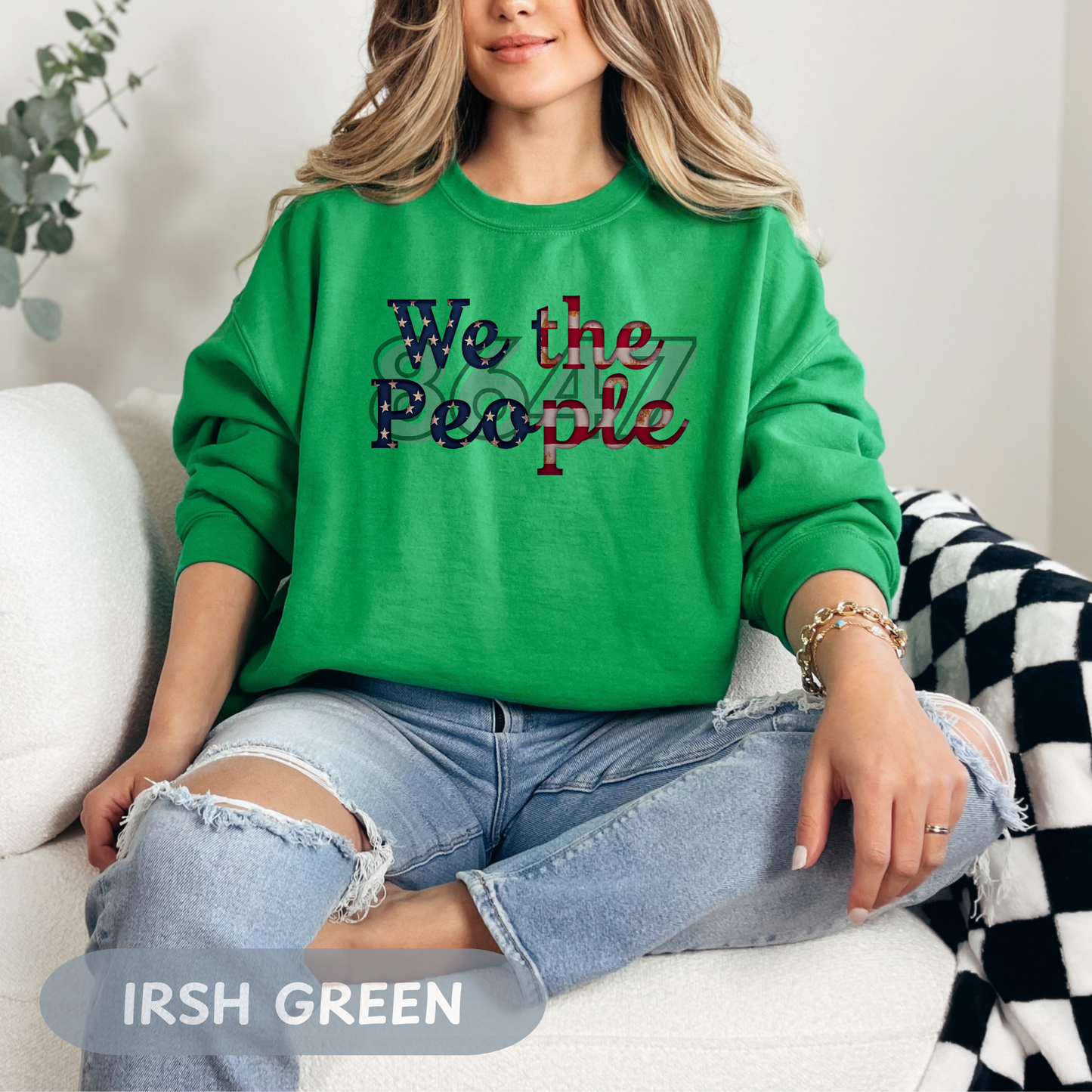 We the People 8647 Crewneck We the People 8647 Crewneck Sweatshirt, Anti Trump Shirt, Unisex Deluxe Shirt, Resistance Project 2025, Democracy