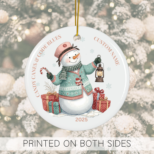 Personalized Nurse Snowman Ornament 2025, Nursing Ornament, RN Gift, Nurse Christmas Keepsake, Future Nurse Graduation Gift