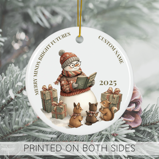 Teacher Christmas Ornament 2025, Custom Snowman Teacher Gift from Student, Personalized Teacher Quote Ornament, Holiday Keepsake