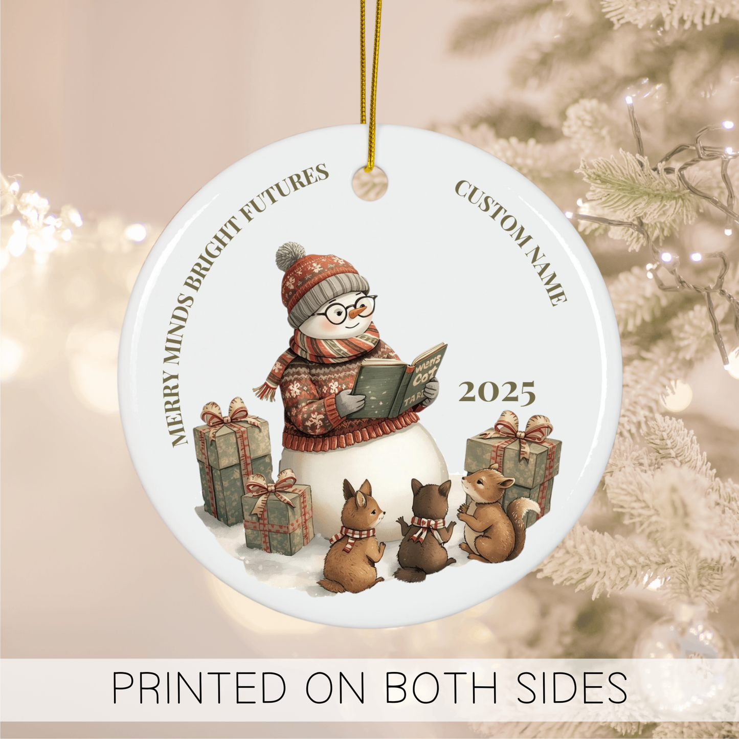Teacher Christmas Ornament 2025, Custom Snowman Teacher Gift from Student, Personalized Teacher Quote Ornament, Holiday Keepsake