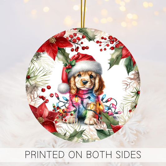 Cocker Spaniel Holiday Ornament, Custom Dog Ornament, Spaniel Ornament, Dog Lover Gift, Dog Mom, Christmas