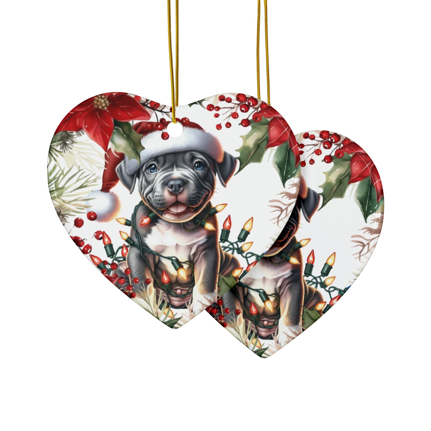 Pittbull Holiday Ornament, Pitbull Mom Apparel, Pit Bull T-shirt, Custom Dog Ornament, Dog Gift, Pet Lover’s Gift