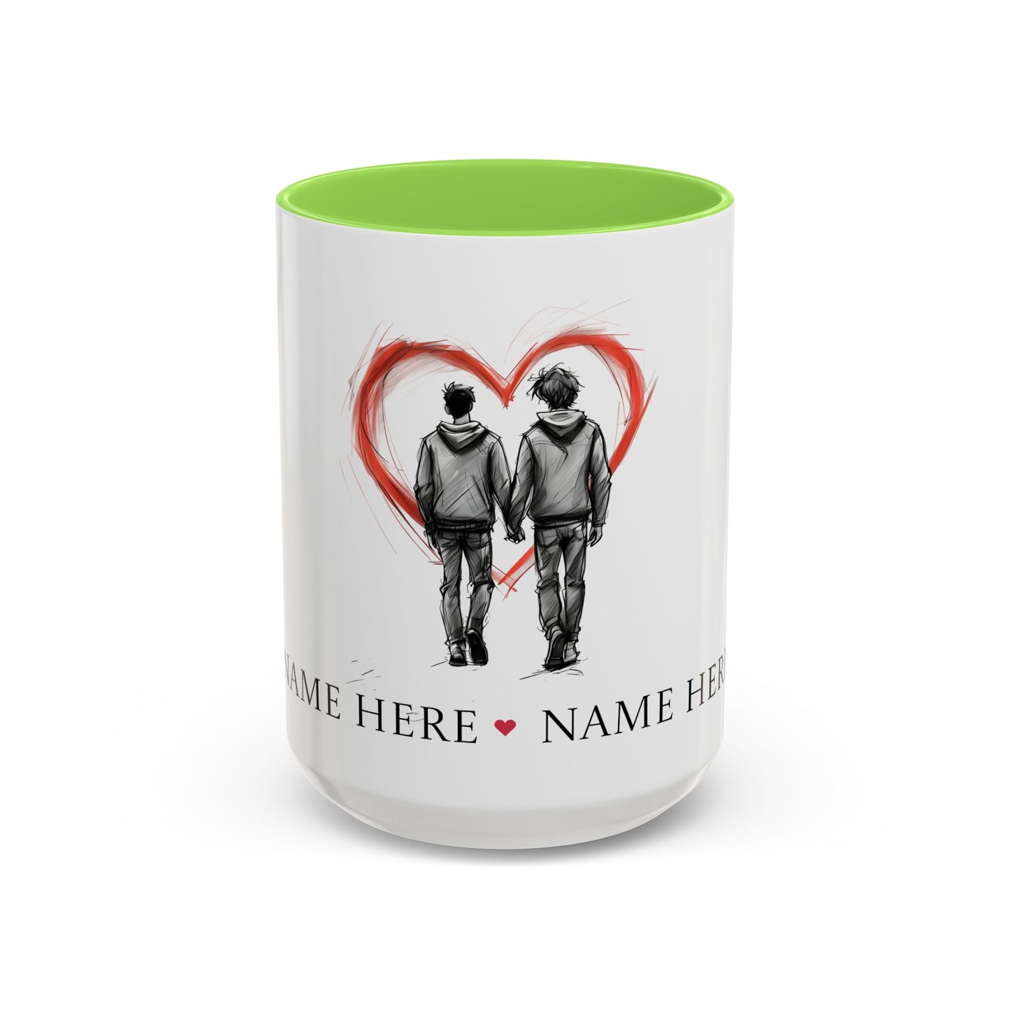 Personalized Gay Couple Coffee Mug, Custom LGBTQ Gift, Same Sex Wedding, Anniversary, Valentines Day Gift for Boyfriend or Husband