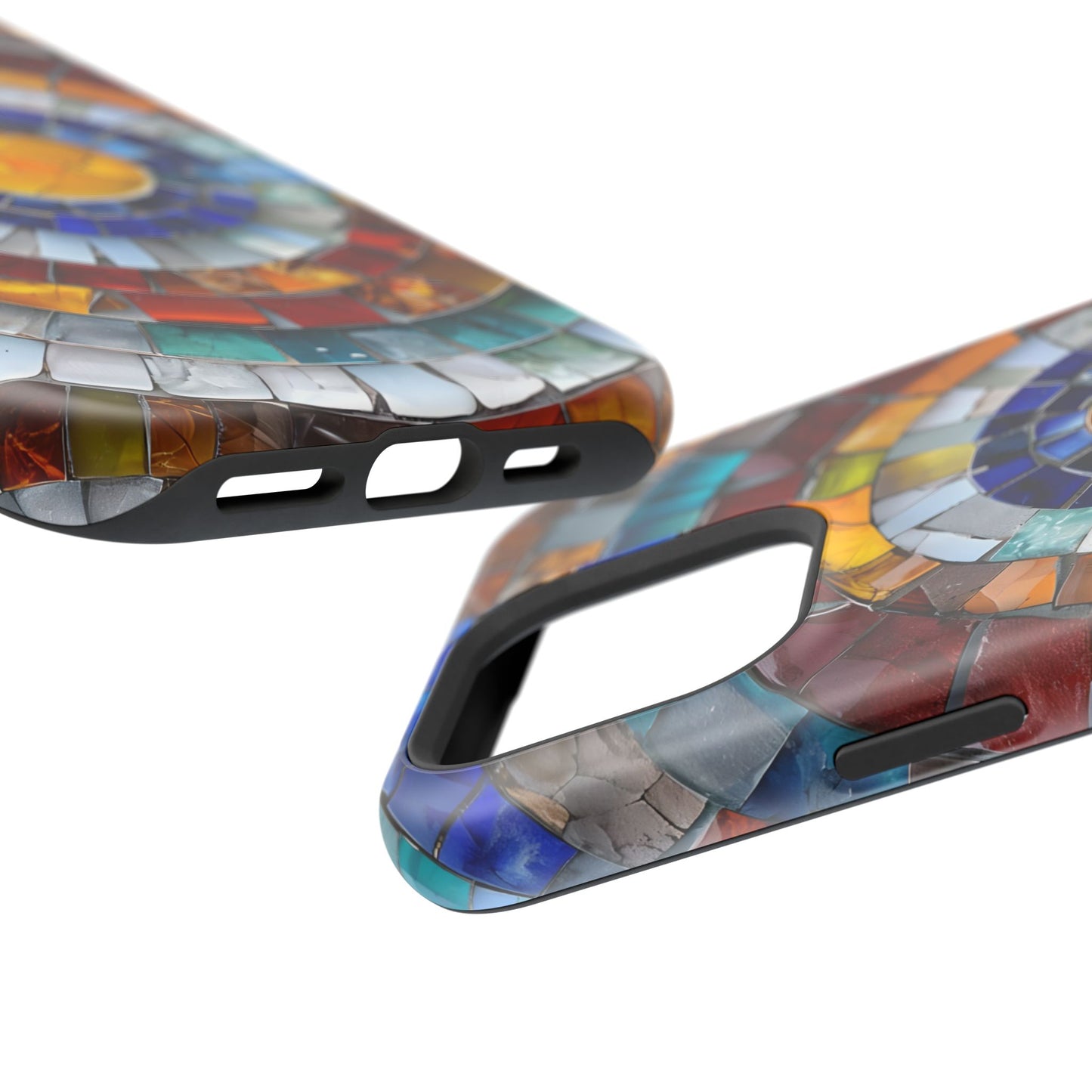 Magnetic Mosaic Phone Case, Trendy iPhone Case, Unique Design, Faux Stained Glass, Custom Phone Cover, Wireless Charging