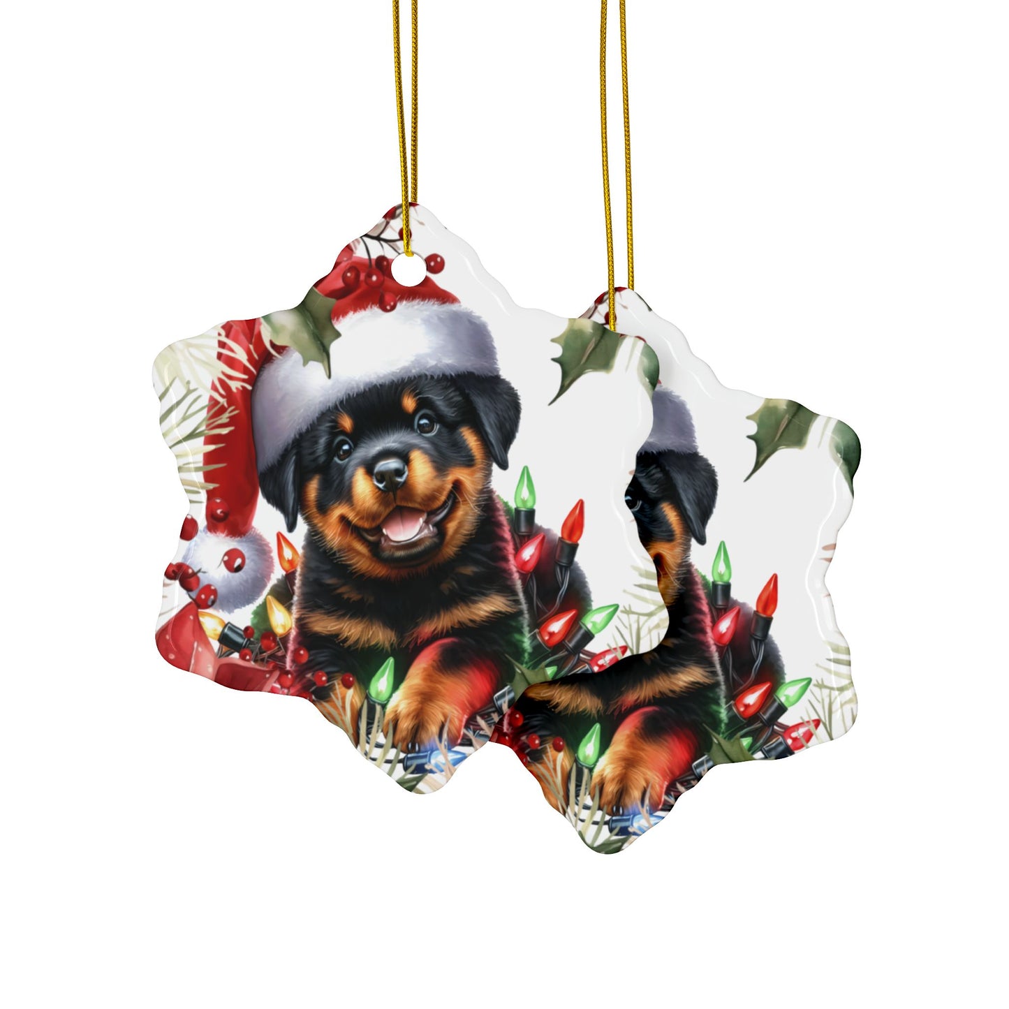 Rottweiler Holiday Ornament, Rottweiler Owner Gift, Christmas Ornament, Custom Dog Ornament, Rottie Decoration