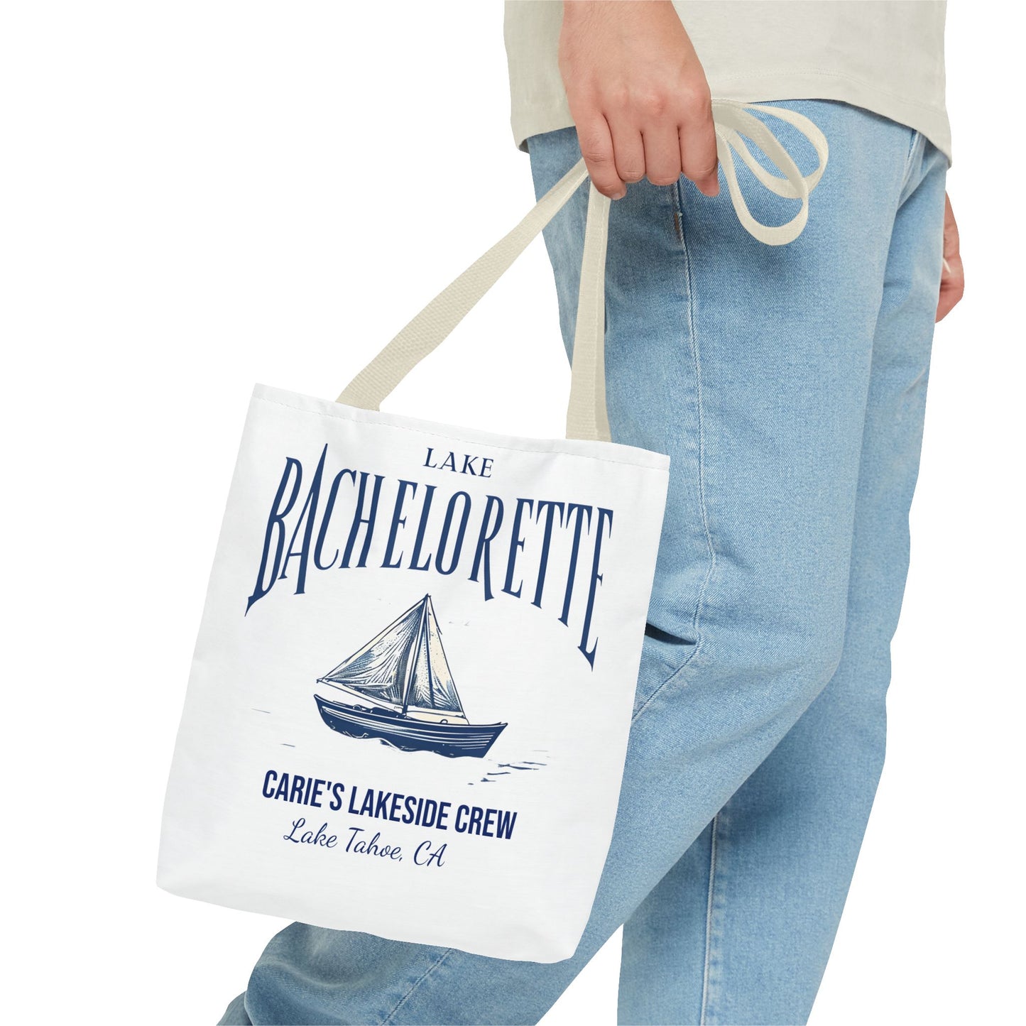 Let's Get Nauti Personalized Tote Bag, Bride Tote Bag, Bridesmaid Tote Bag, Hen Party Favors, Bride Tribe, Lake Bachelorette