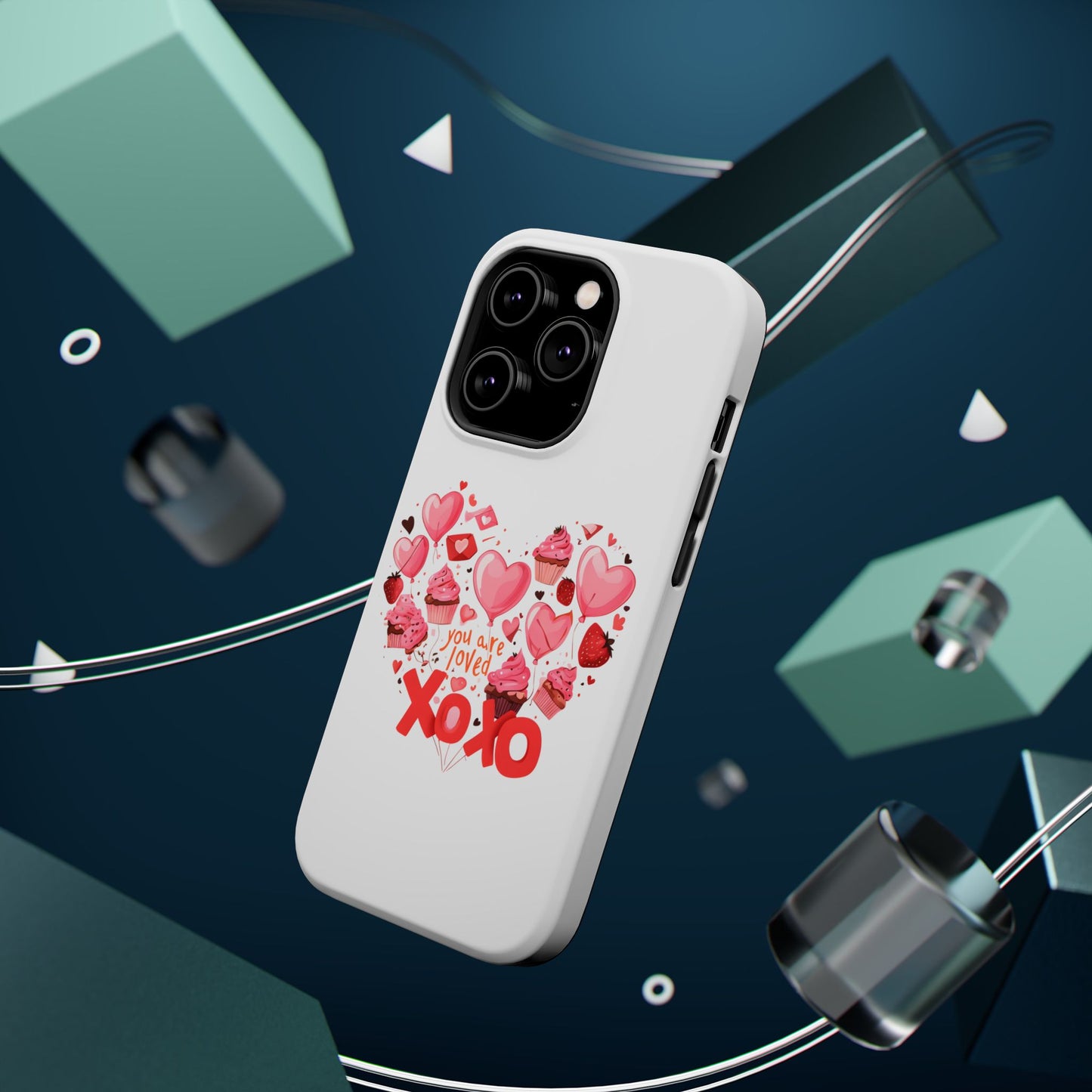 Valentine's Day Magnetic Tough Cases, Cute Phone Cover, Gift for Her, Love Heart Design, Personalizable Tech Accessory