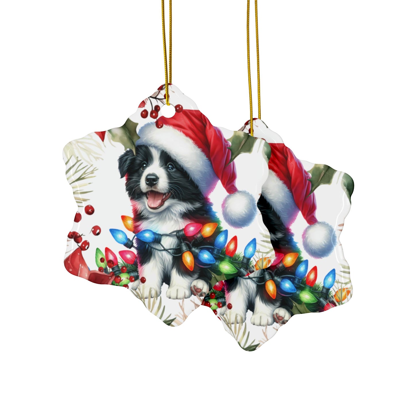 Border Collie Holiday Ornaments, Border Collie Christmas Decor, Collie Farm Dogs Gifts, Herding Dog Ornament