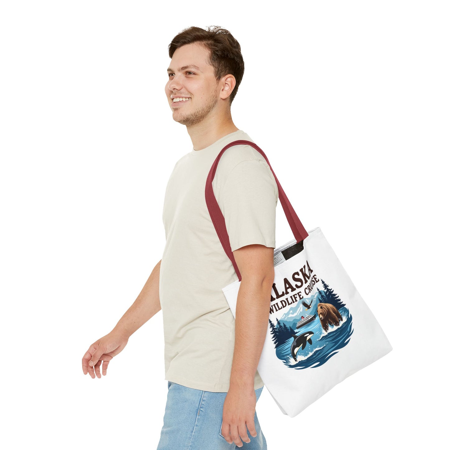 Alaska Wildlife Cruise Tote Bag, Adventure Lovers Gift, Cruise Squad 2025, Alaska Vacation Tote Bag, Alaskan Cruise Tote