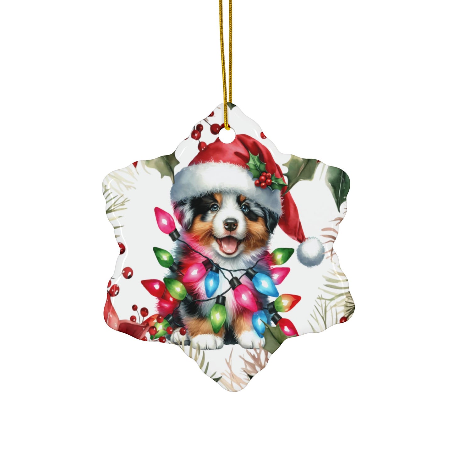 Australian Shepherd holiday ornaments, Aussie Shepherd Dog, Aussie dog