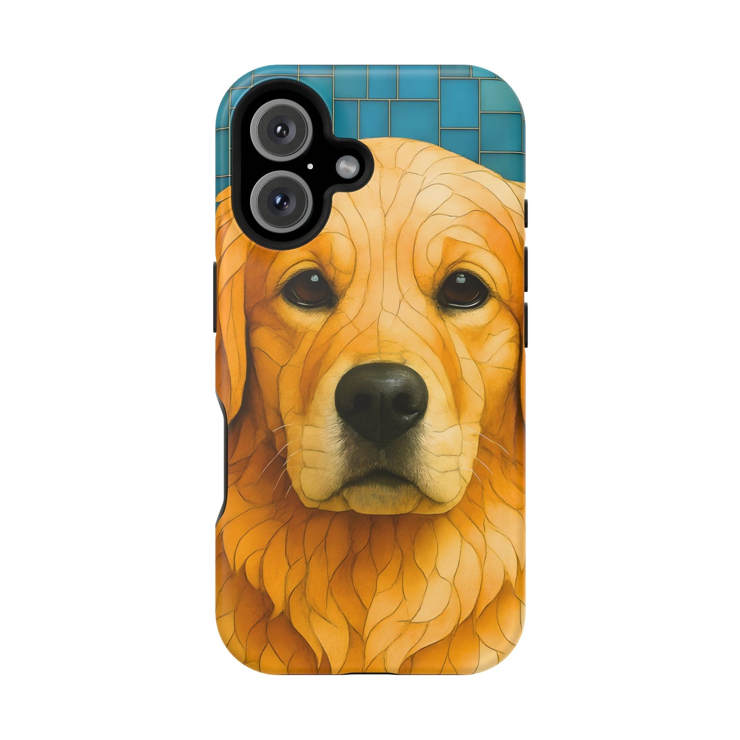 Golden Retriever Mosaic Phone Case, Dog Lover Gift, Protective iPhone Cover, Unique Pet Art, Animal Pattern Case