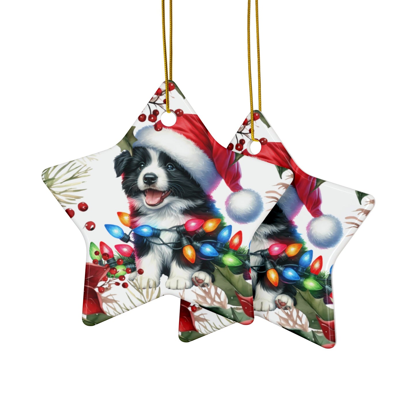 Border Collie Holiday Ornaments, Border Collie Christmas Decor, Collie Farm Dogs Gifts, Herding Dog Ornament
