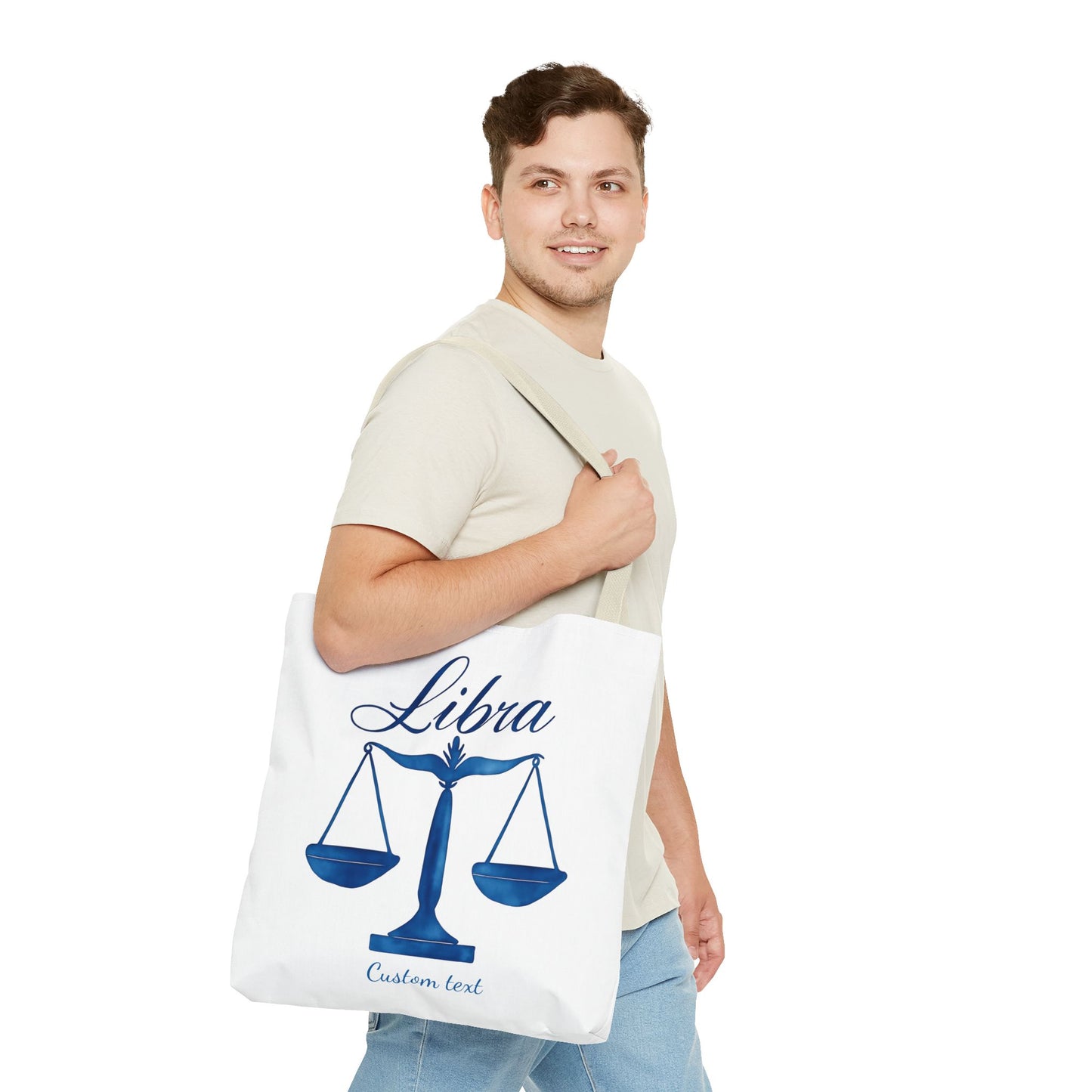 Libra Zodiac Personalized Tote Bag, Artistic Tote Bag, Astrology Lover Tote, Trendy Tote Bag, Unique Weekender Bag