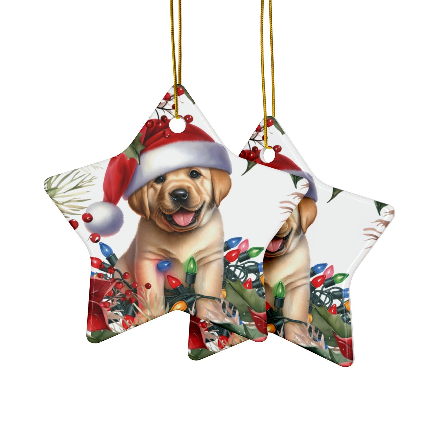 Personalized Labrador Ceramic Ornament, New Puppy Gift, Dog Ornament, Golden Labrador, Yellow Labrador, Labrador Gift