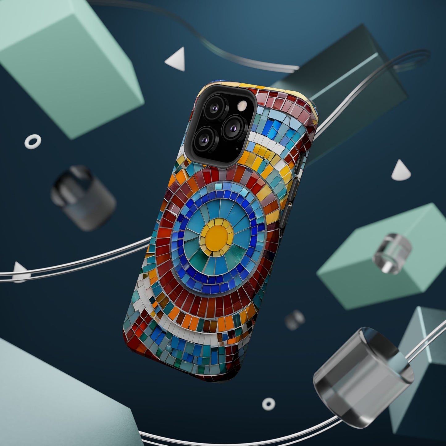 Vibrant Mosaic  iPhone Case - Colorful iPhone Cover, Unique Phone Accessory, MegSafe iPhone cover